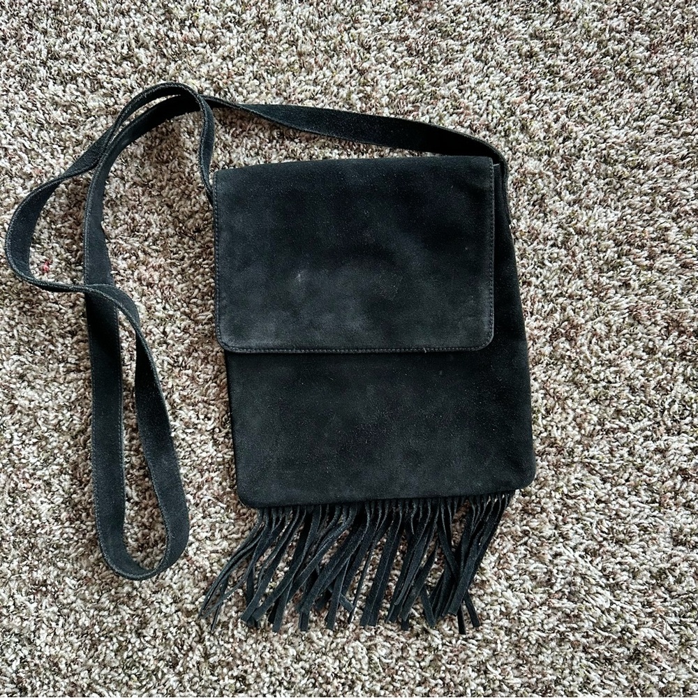 Vintage Arizona Jeans Co Suede Leather Fringe Bag